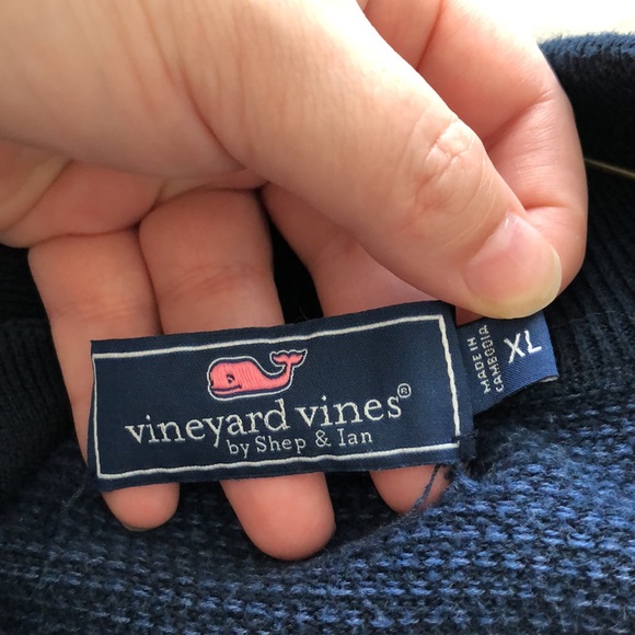 Vineyard Vines navy blue pullover half-zip sweater size XL - Picture 11 of 11